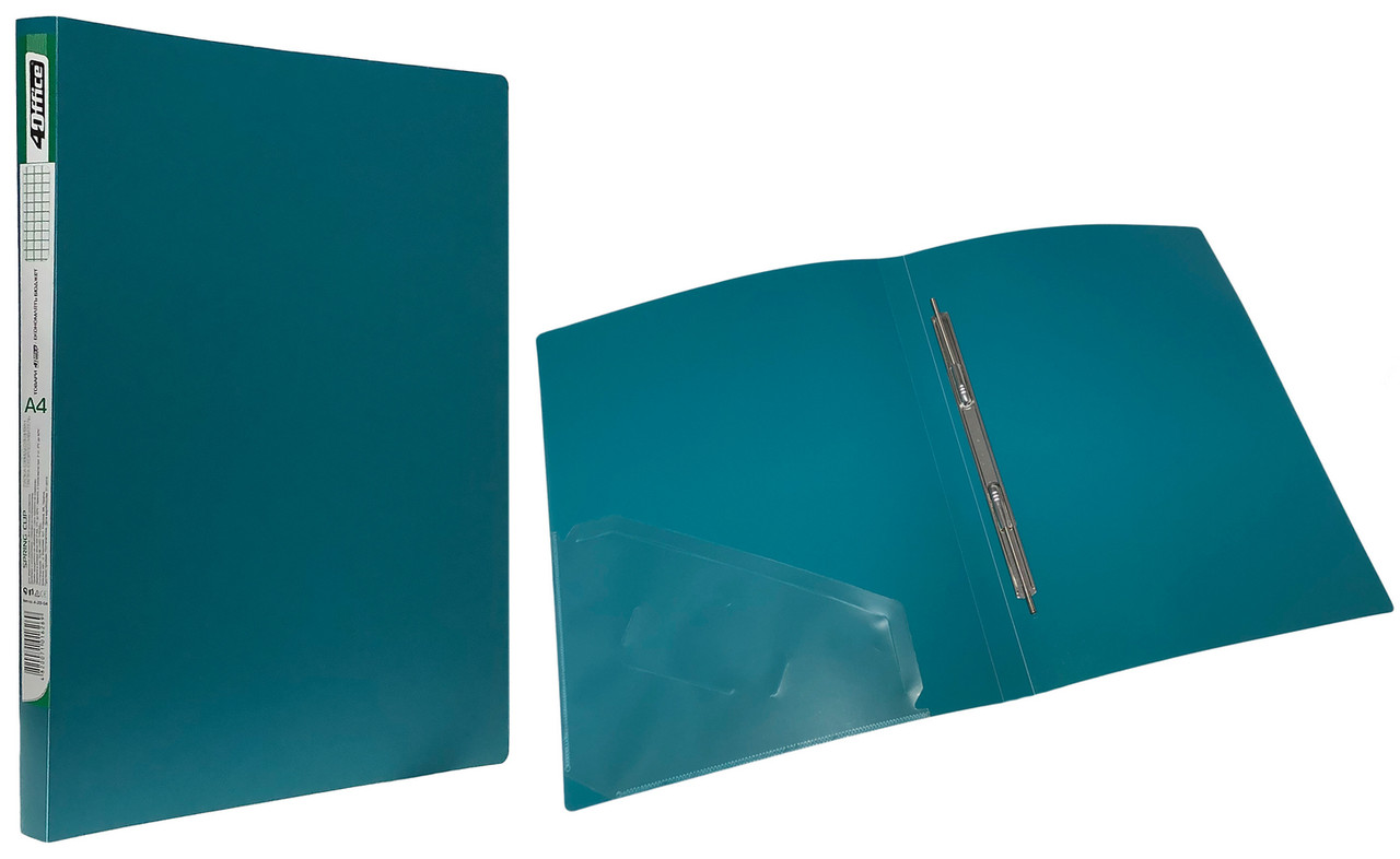 Папка-швидкозшивач 4OFFICE (4-213-04), Clip A, А4, PP, 500 мкм., зелена